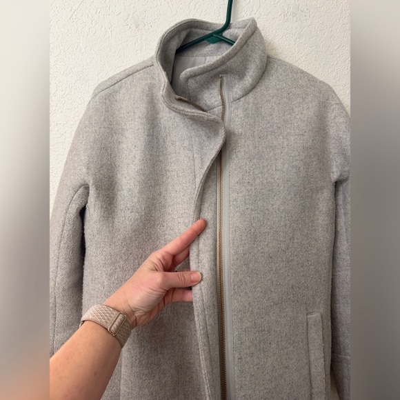 J. Crew Light Gray Factory Wool Blend City Coat Size 4 - Picture 13 of 13